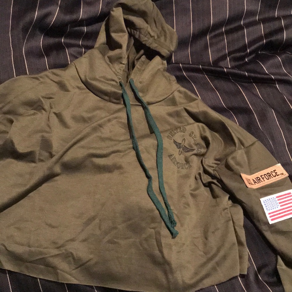Us Air Force long sleeve t with hood